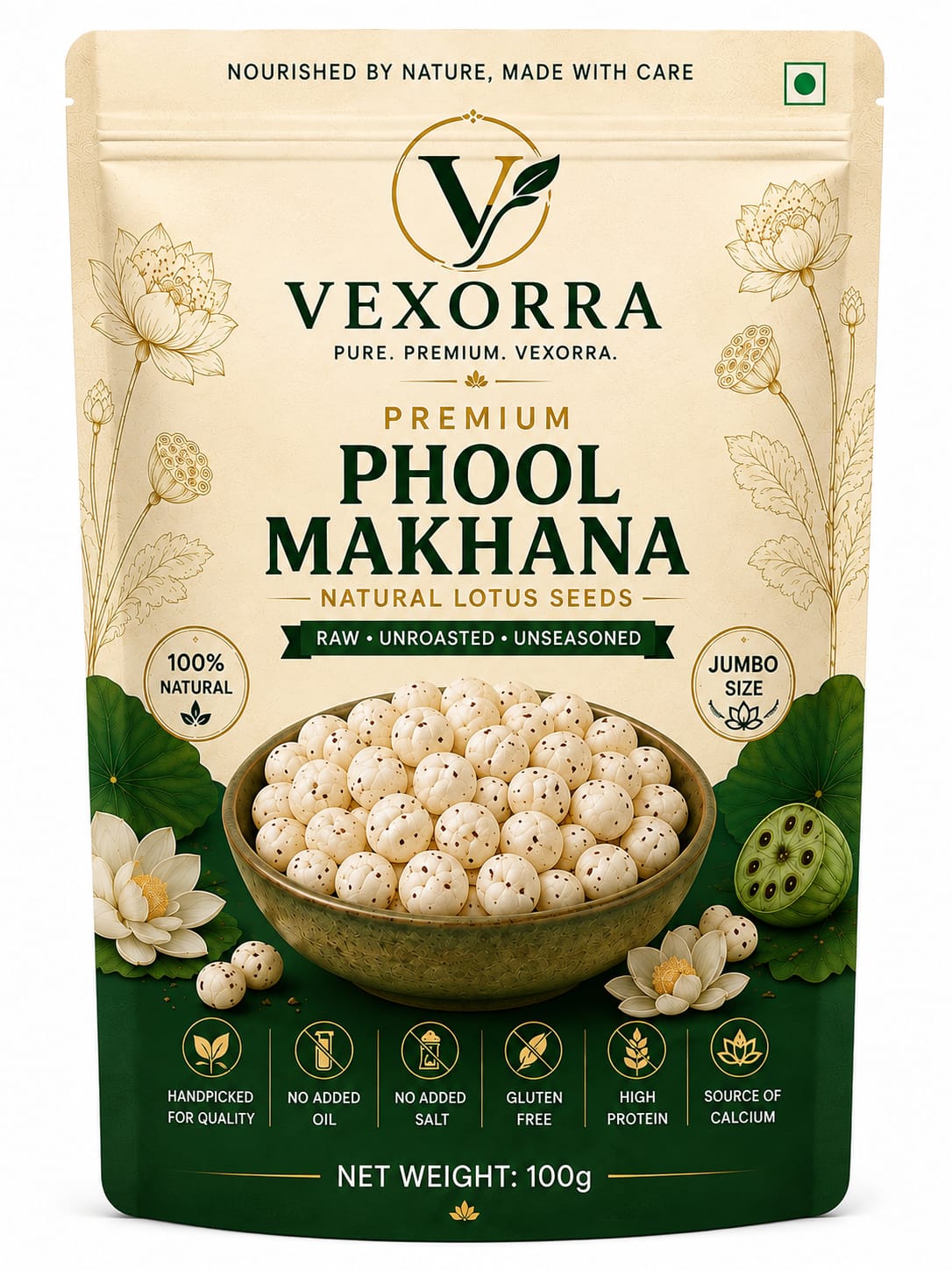 VEXORRA Premium Phool Makhana 100g