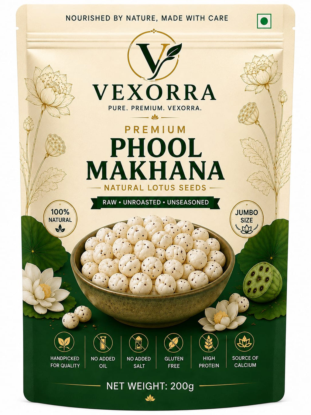 VEXORRA Premium Phool Makhana 200g
