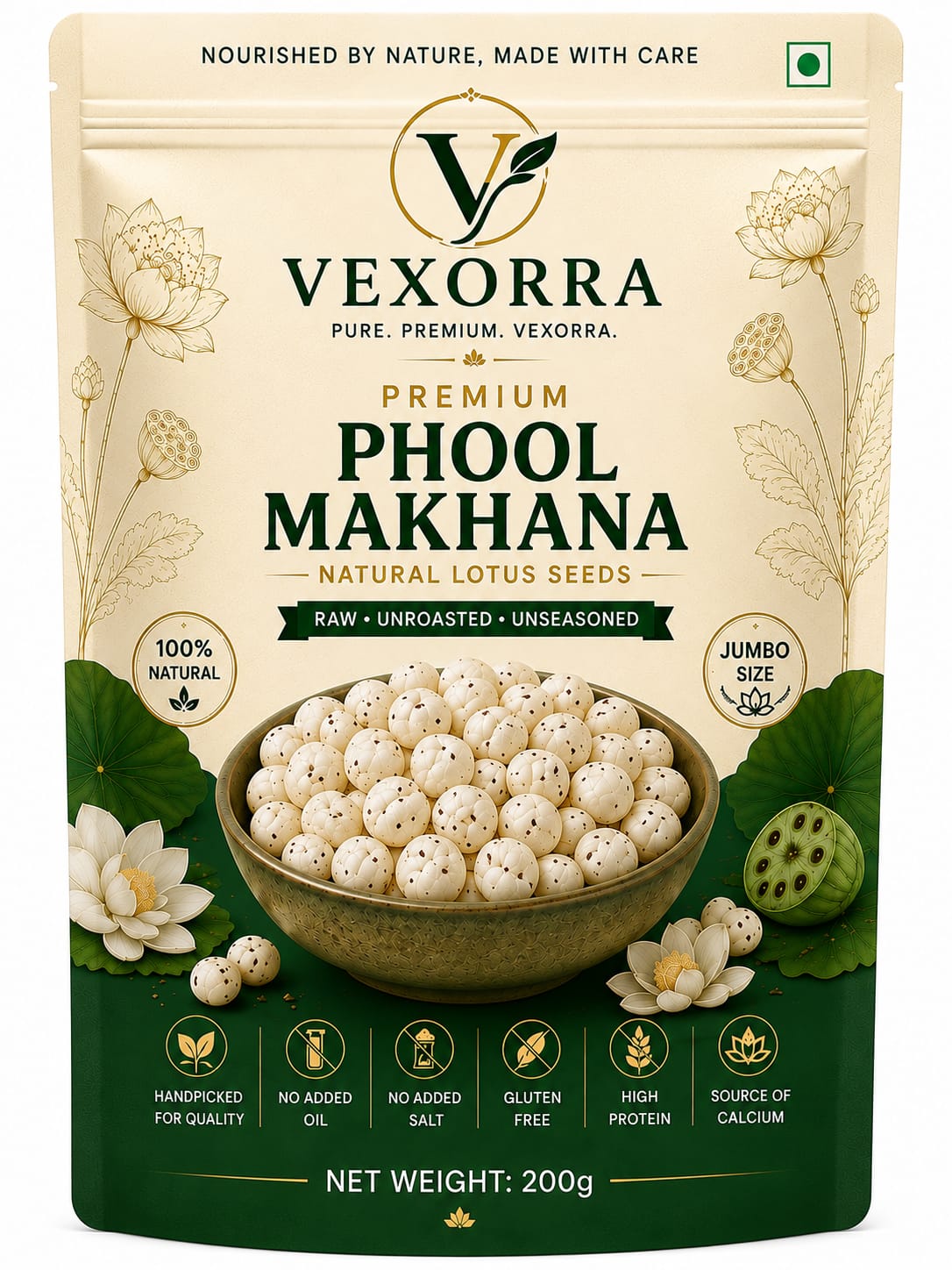 VEXORRA Premium Phool Makhana 200g