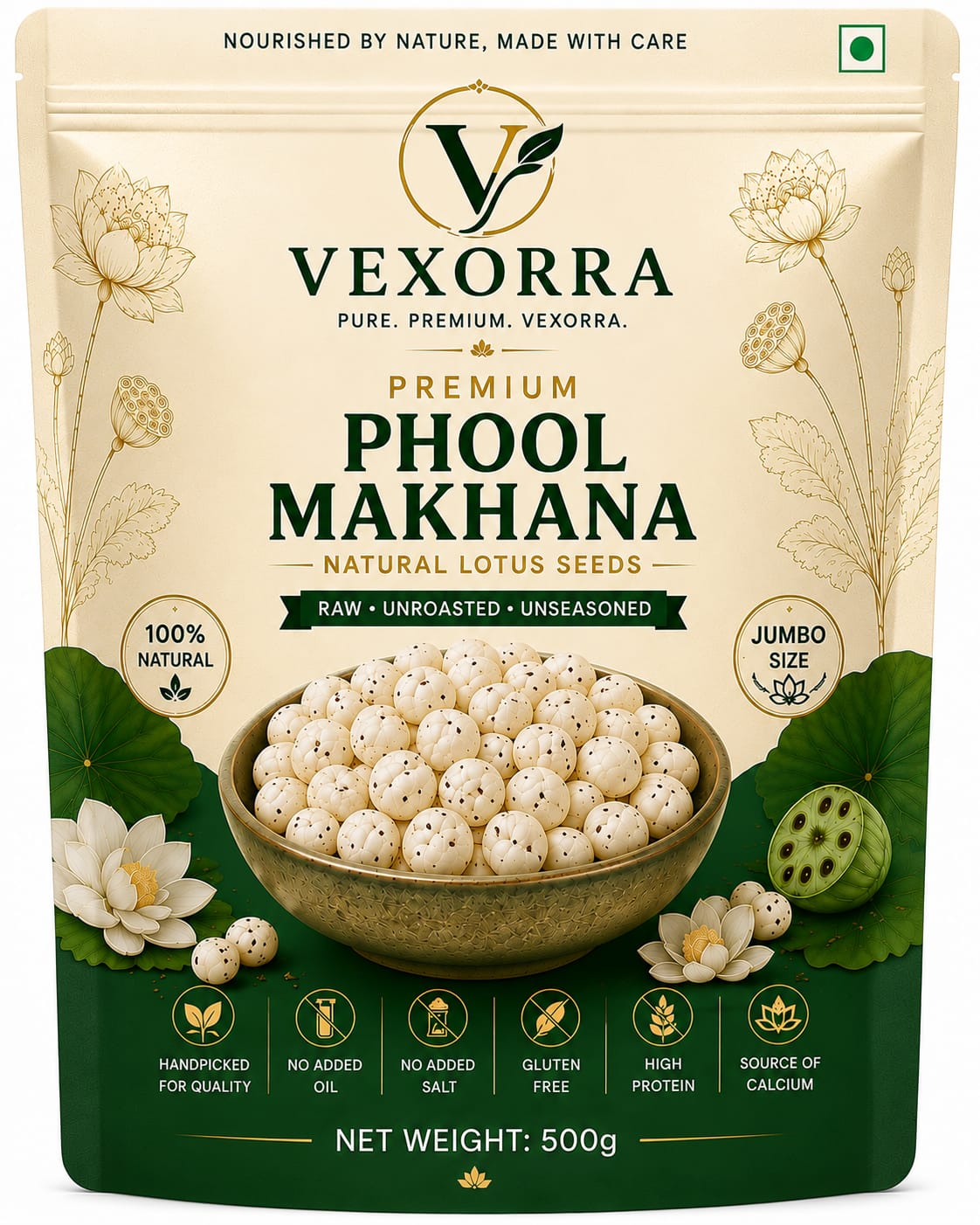VEXORRA Premium Phool Makhana 500g