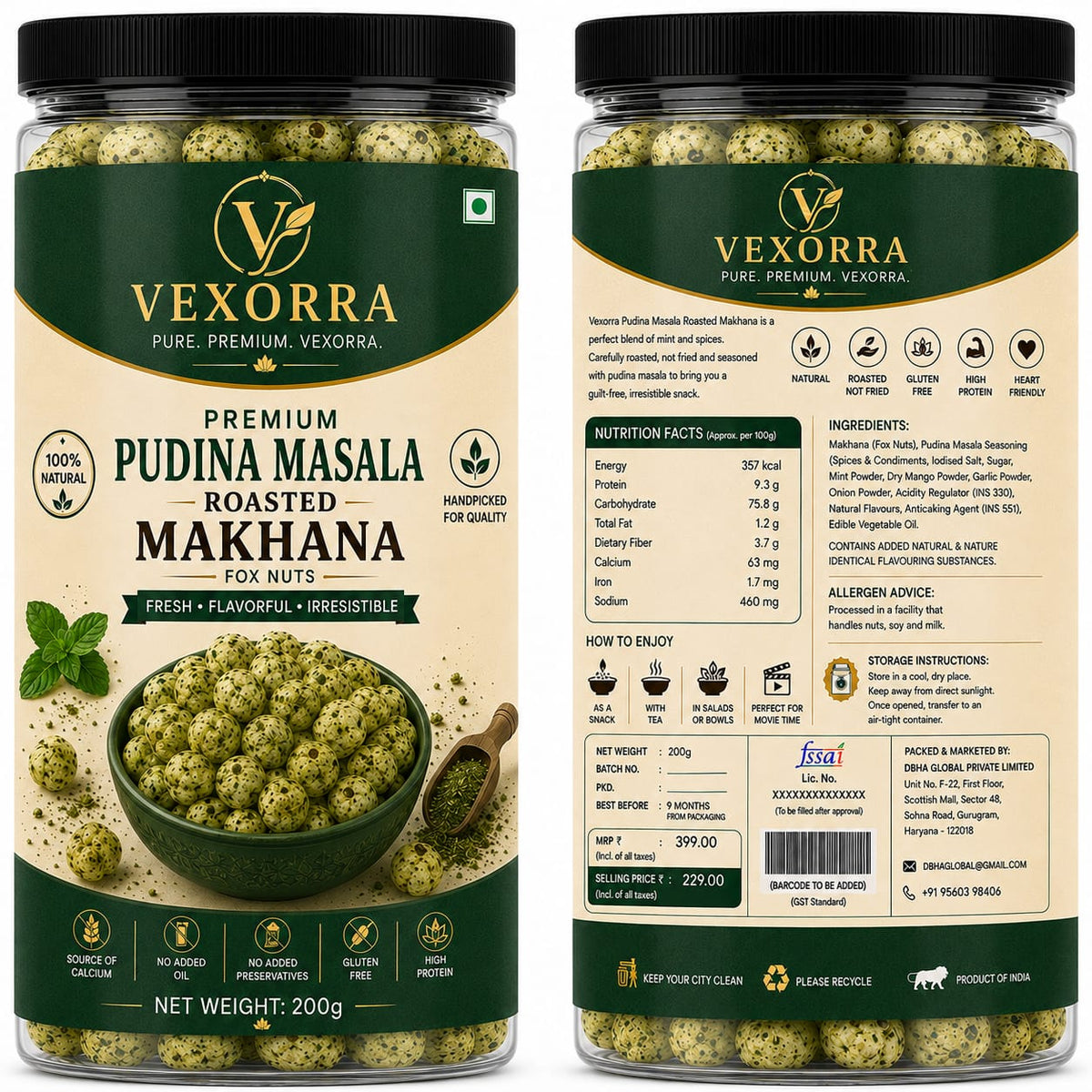 VEXORRA Pudina Masala Makhana