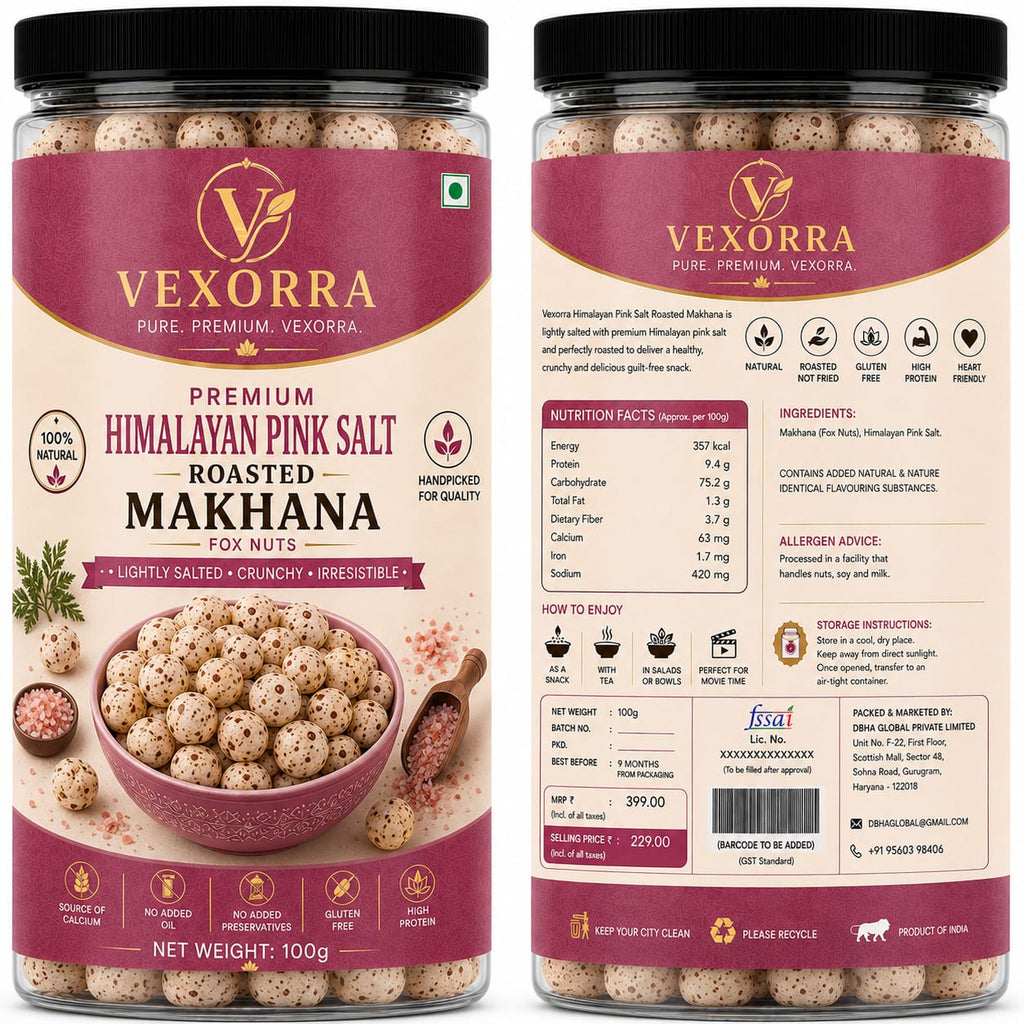 VEXORRA Himalayan Pink Salt Makhana 100g